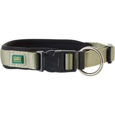 Nylon Neoprene Dog Collar Vario Plus green